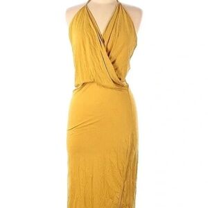 Rick Owens Lilies Open Back Dress in Goldenrod Yellow, Sz 10
